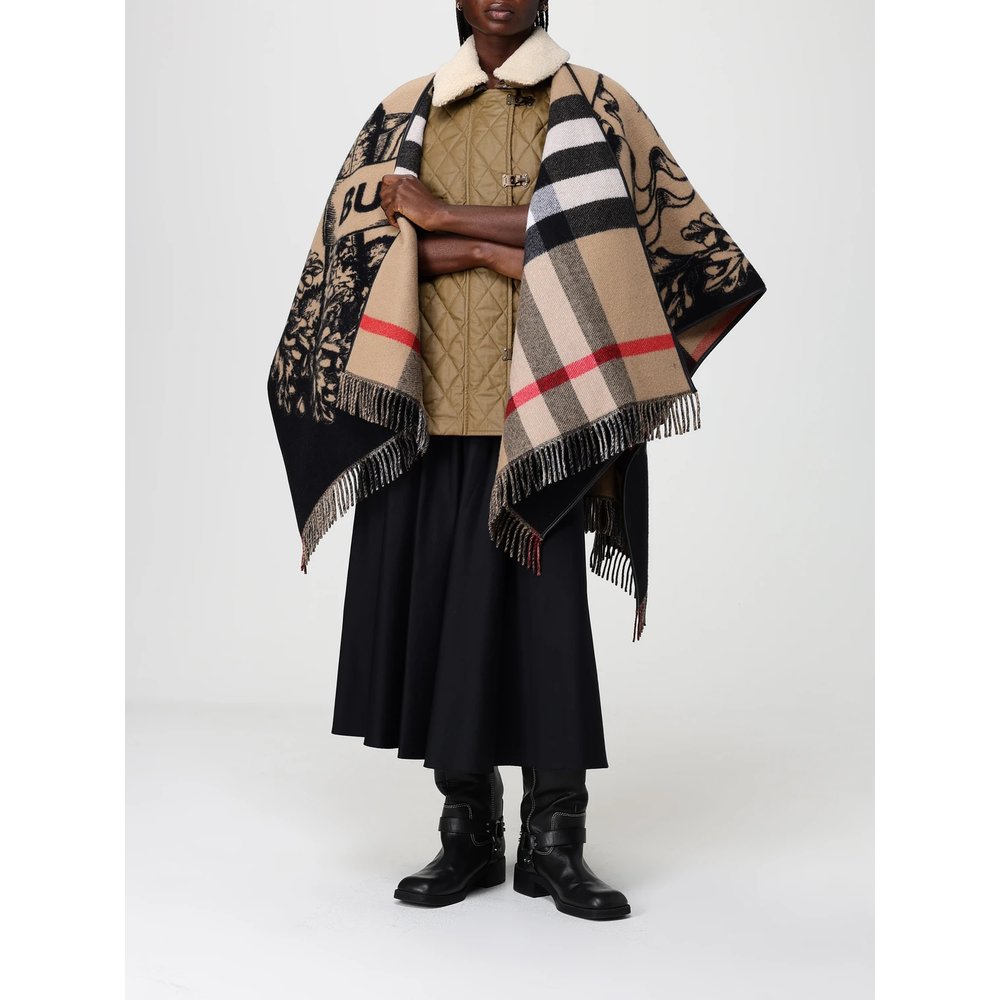 Двусторонняя шерстяная накидка Burberry 2