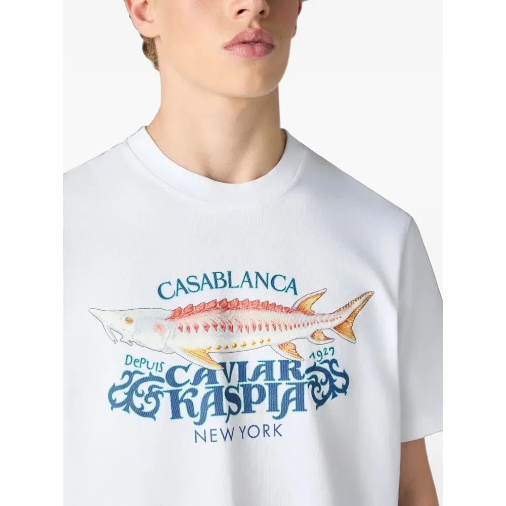 Футболка Casablanca x Caviar Kaspia New York с графическим принтом 5