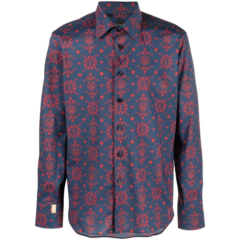 Abstract pattern print cotton shirt 1