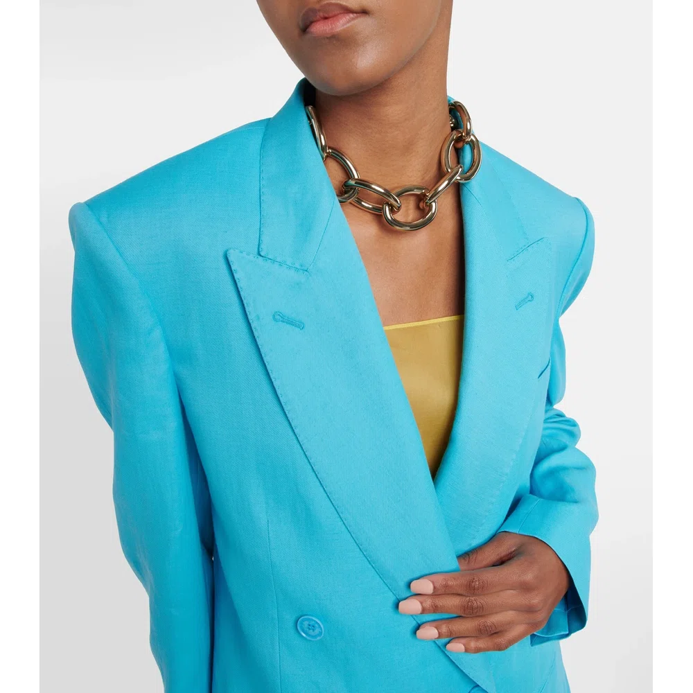 Double-breasted twill blazer 4