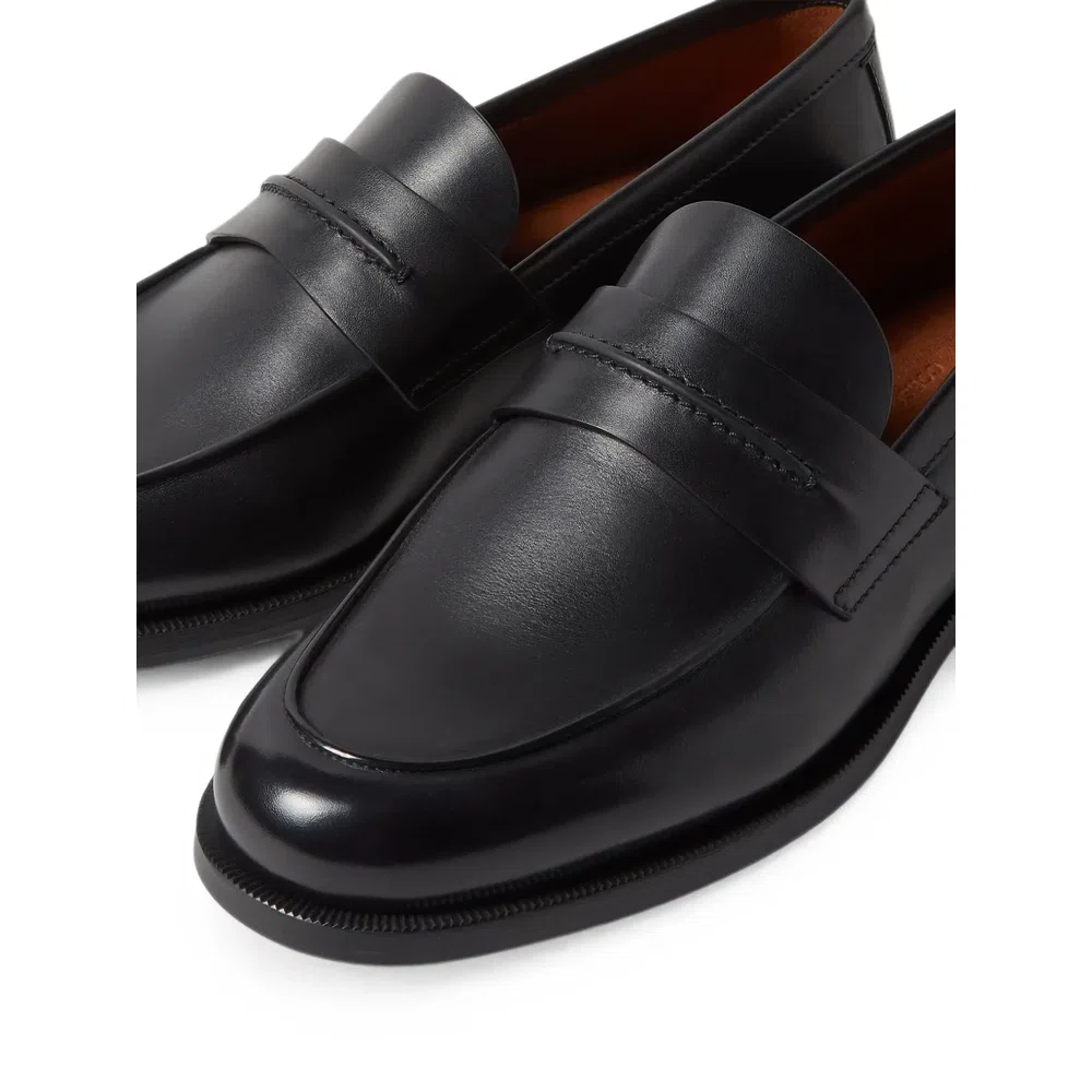 Черные кожаные мокасины-лоферы Corso от Zegna. 5