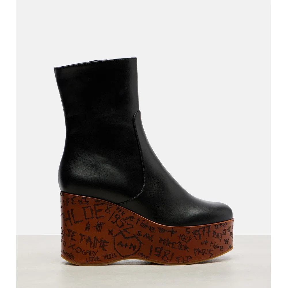 Maxime leather wedge ankle boots 5