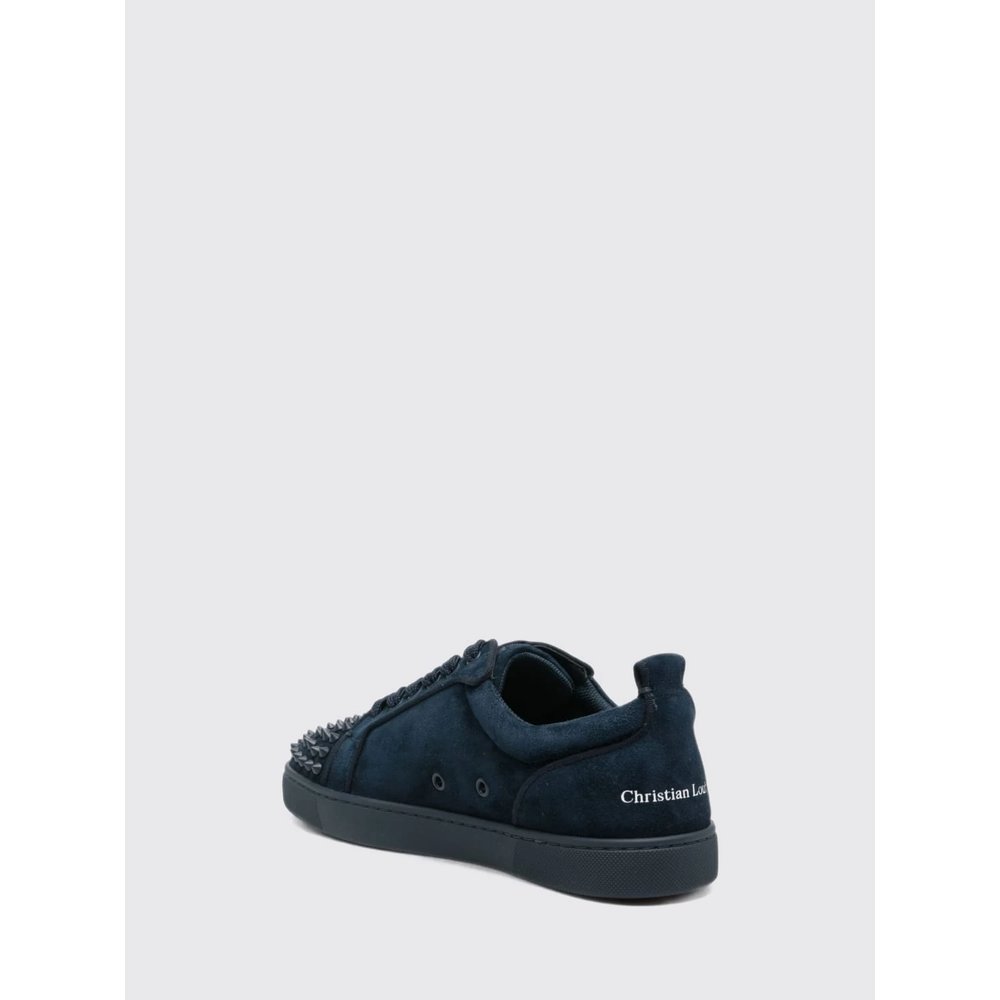 Низкие кеды Louis Jr Spikes Canopy Christian Louboutin из замши с шипами 3