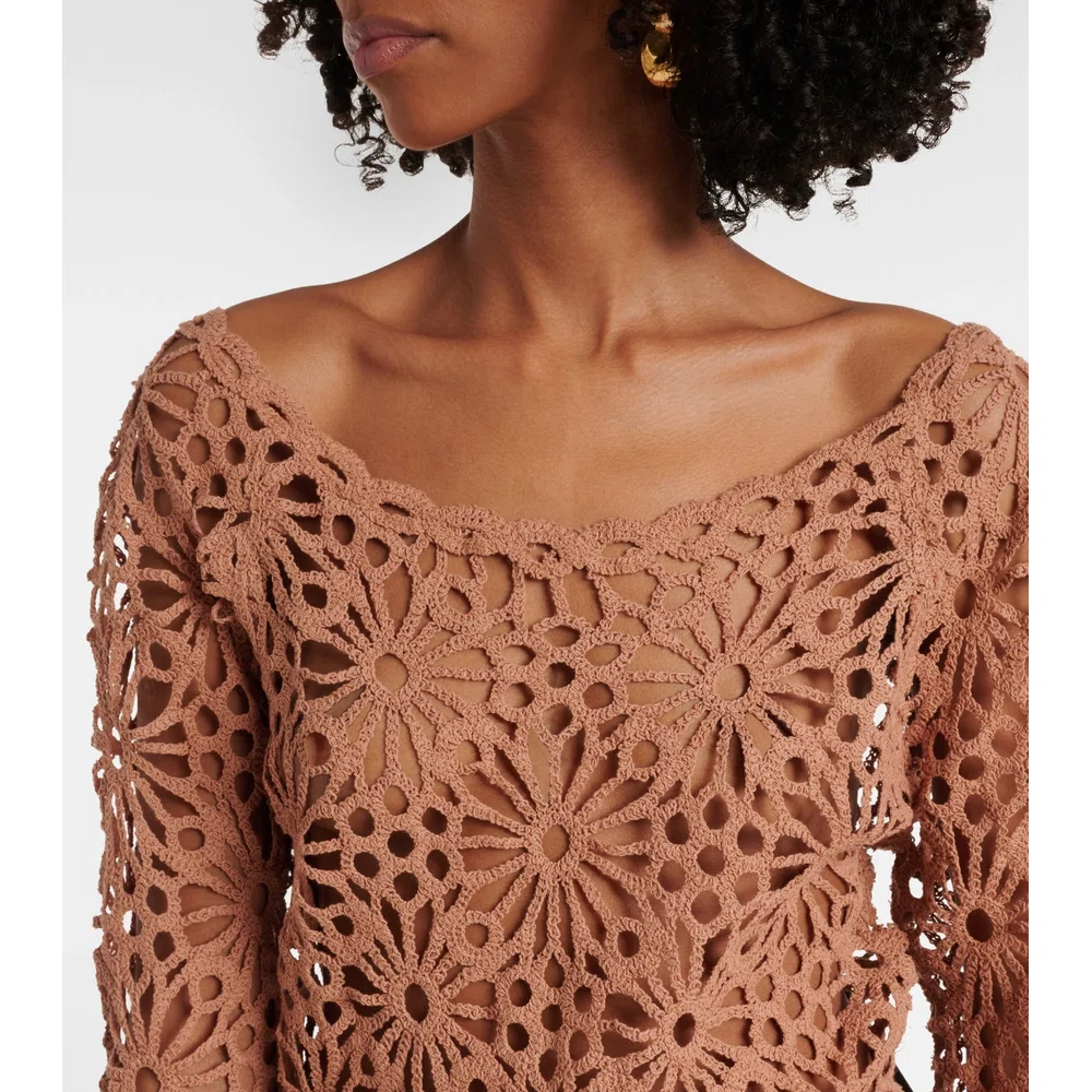Off-shoulder cotton-blend top 4