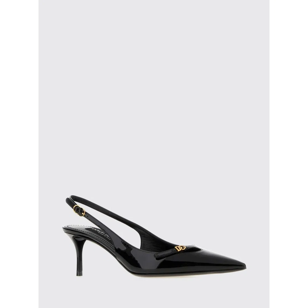 Туфли-слингбэки из лакированной кожи с монограммой DG Dolce & Gabbana 2