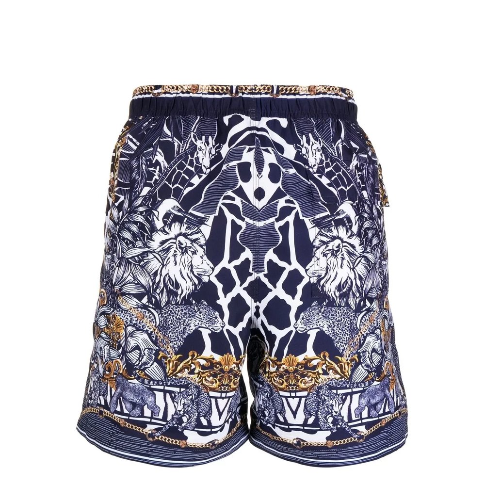 Graphic-print elasticated swim shorts 2