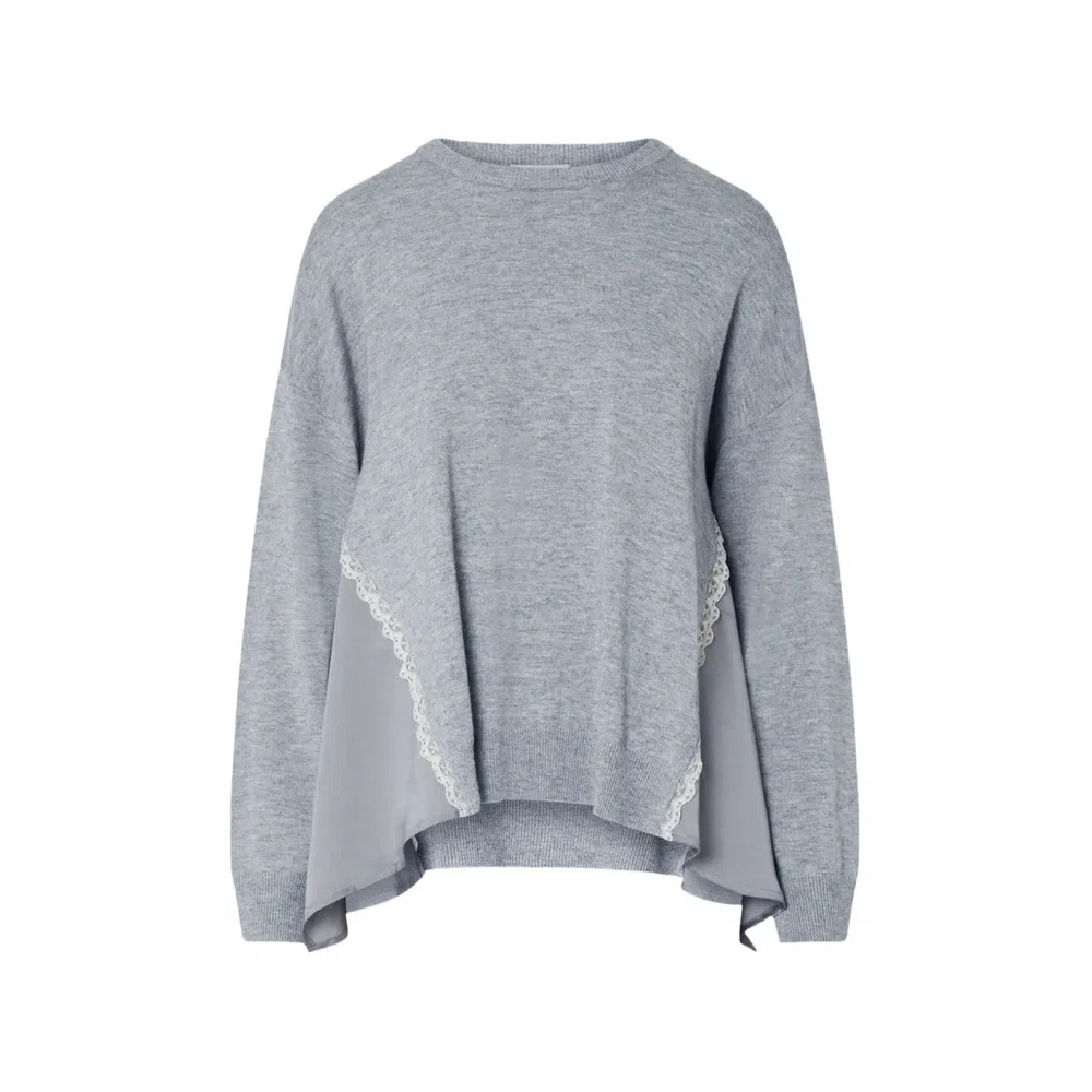 трикотажный свитер со вставками 1