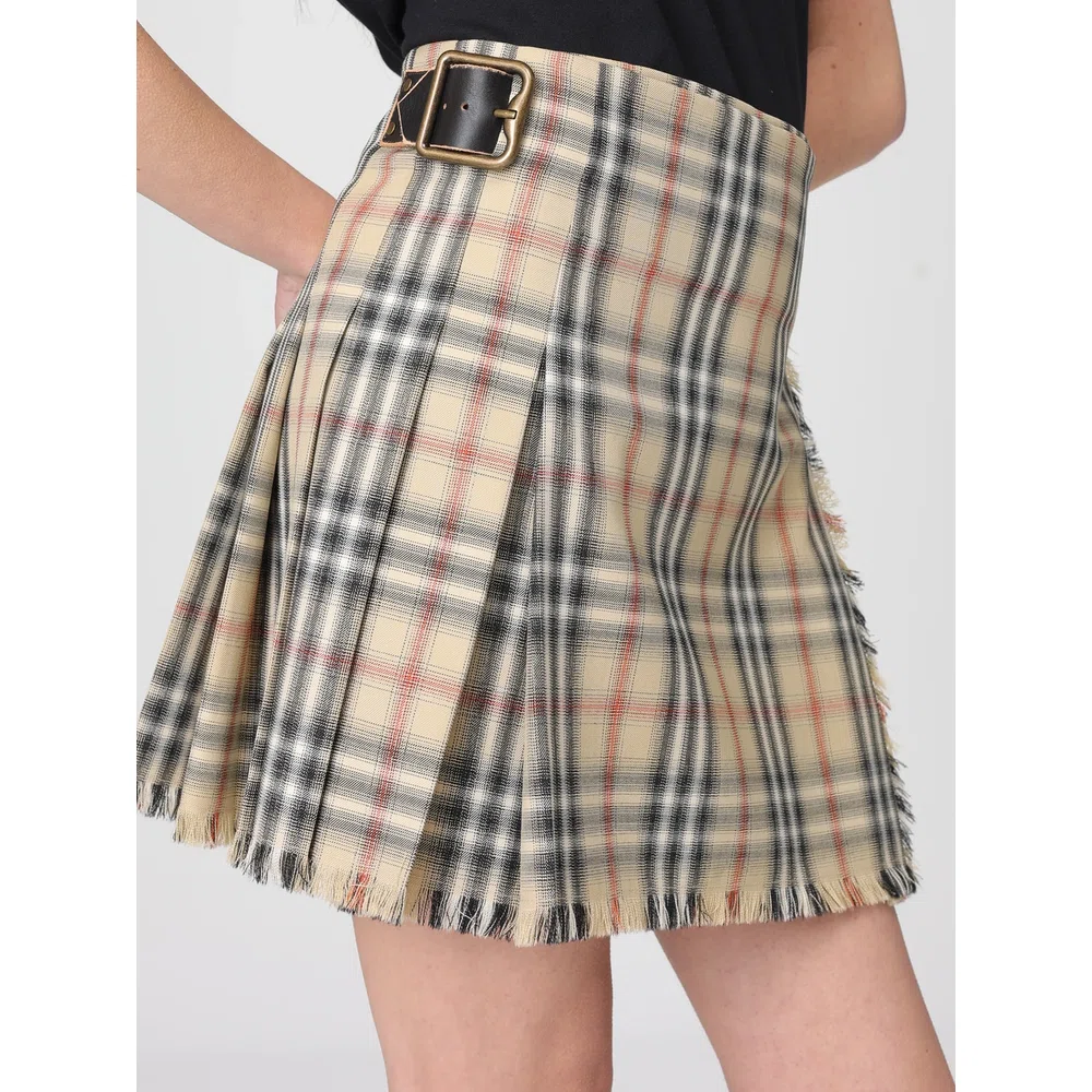 Шерстяная мини-юбка Burberry с узором Vintage Check 5