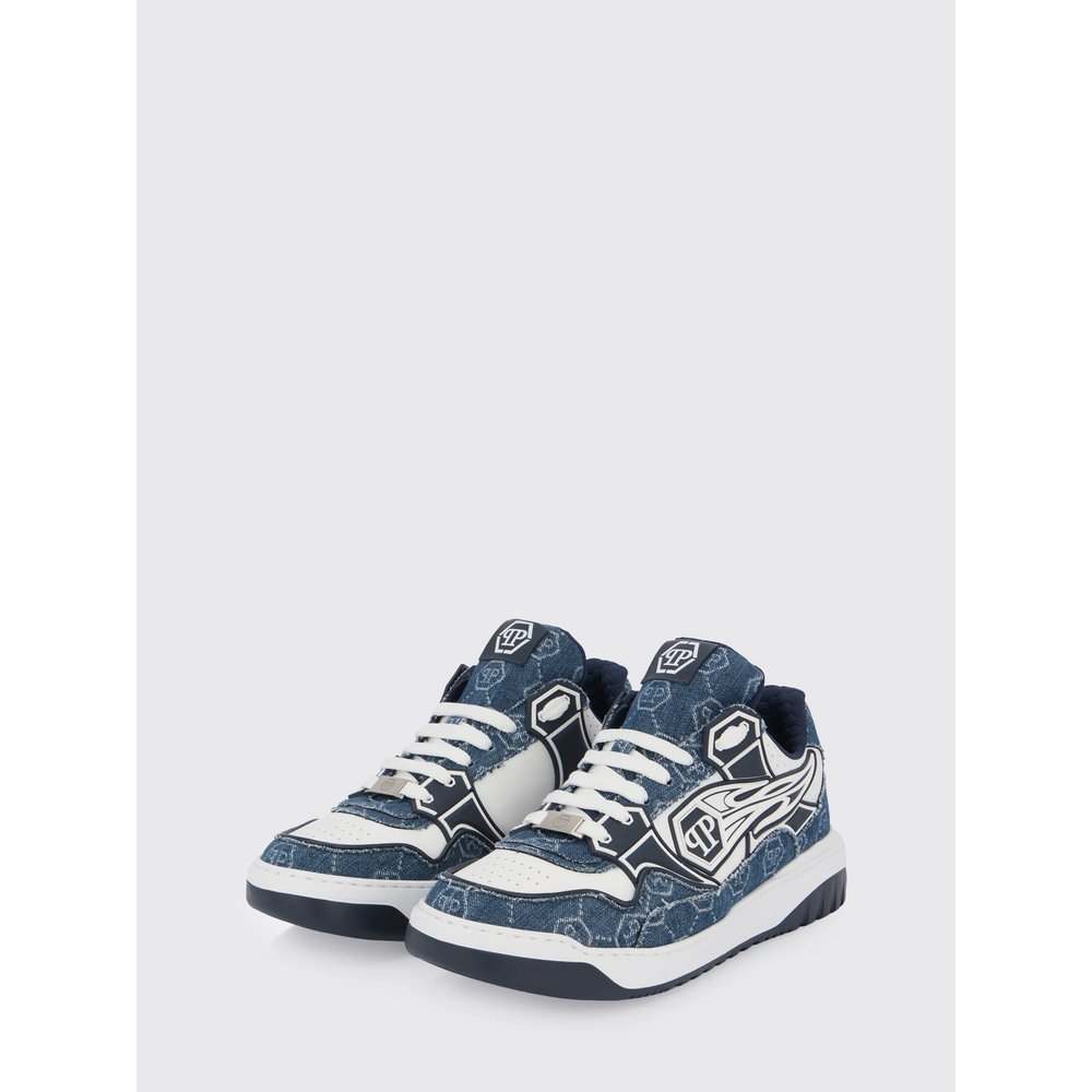 Кроссовки Moonwalker из денима и кожи Philipp Plein 2