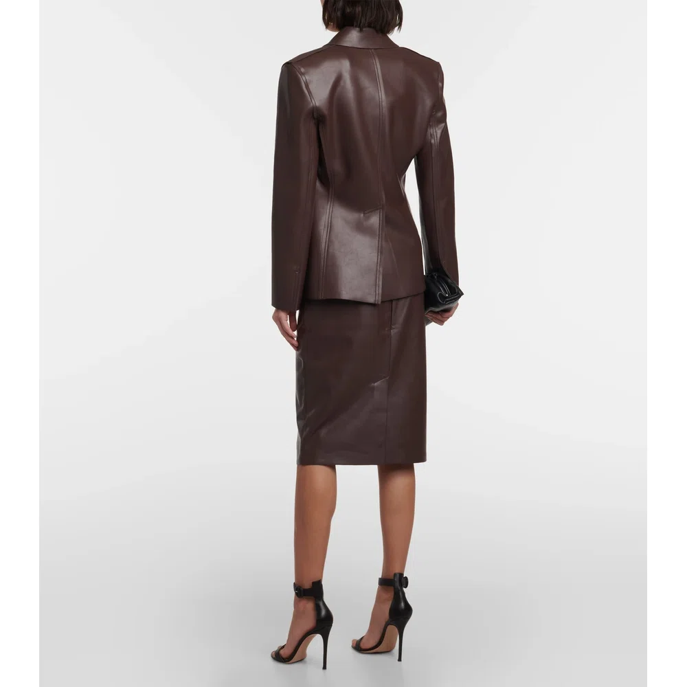 Faux leather blazer 3