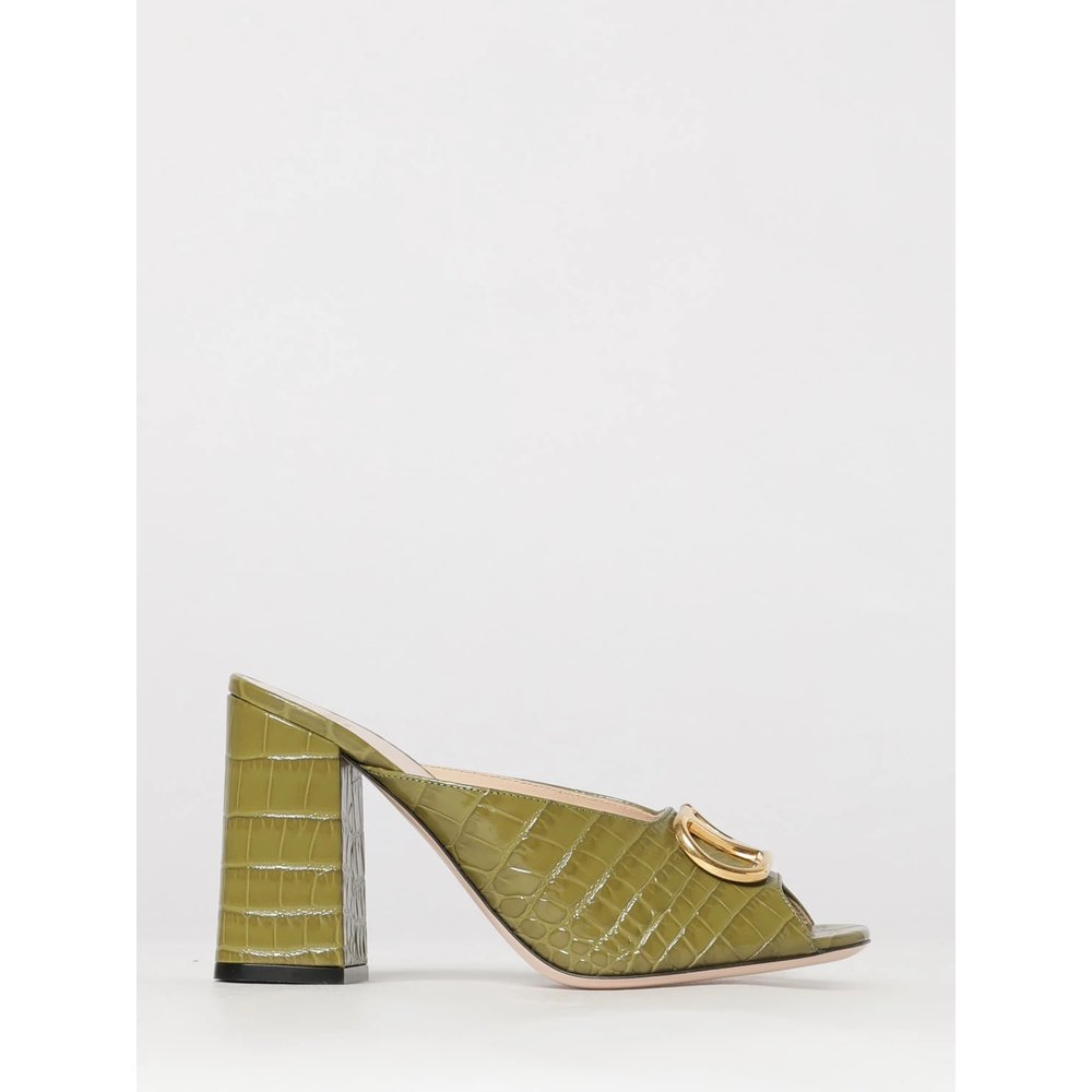 Мюли VLogo Signature Valentino Garavani из кожи с крокодиловым принтом 1