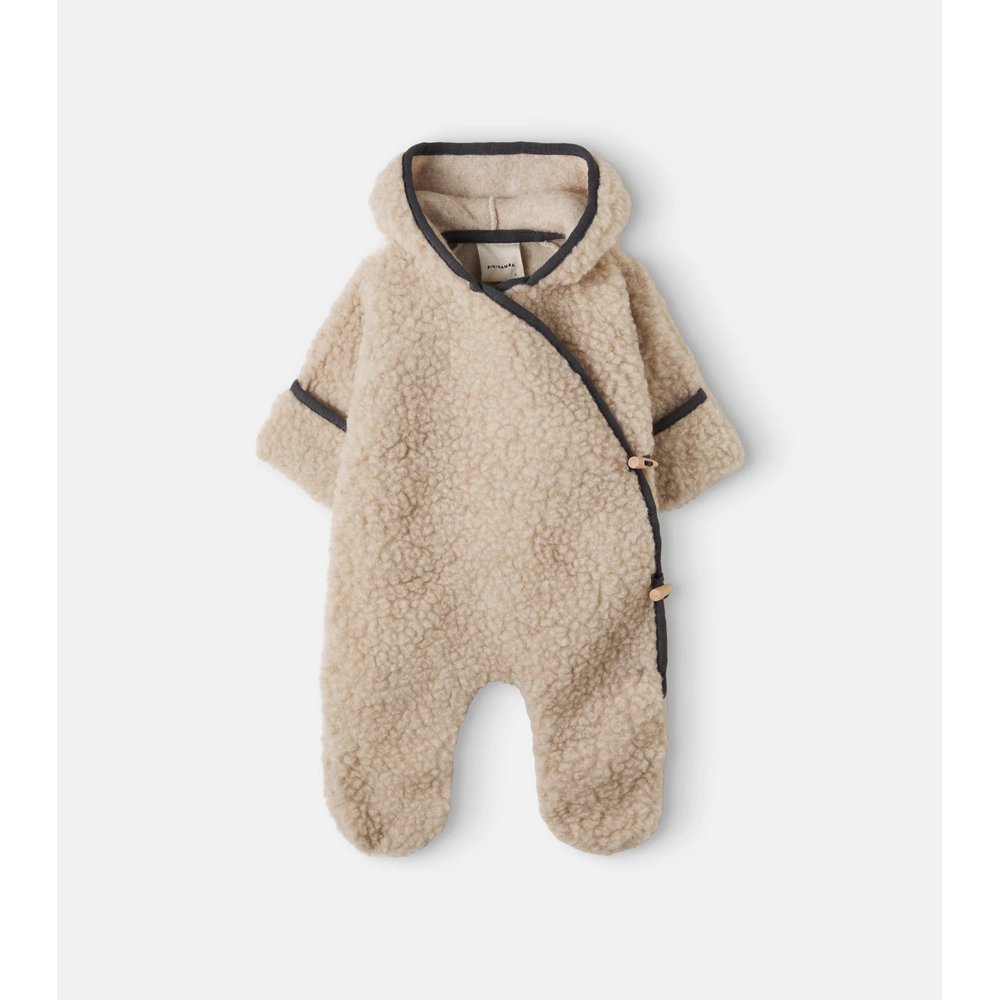 x Organic Zoo Baby Midnight hooded wool teddy onesie 1