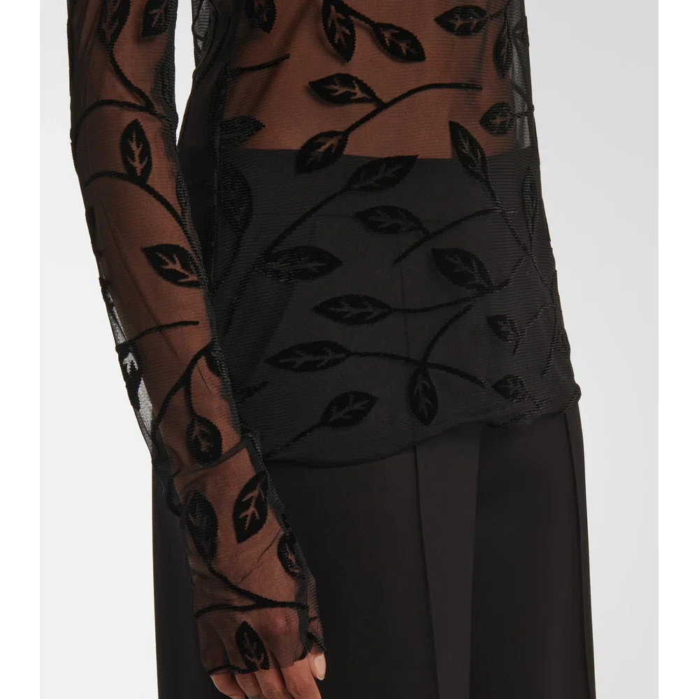 Sheer turtleneck top 5