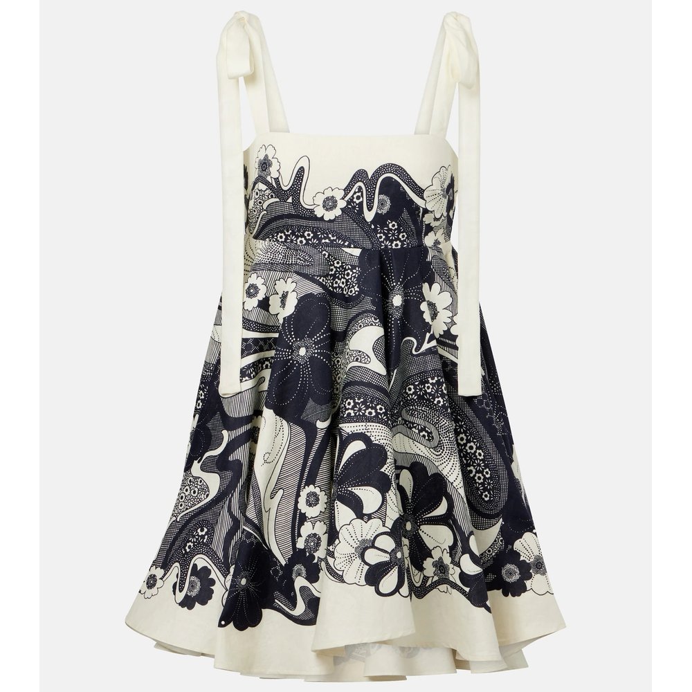 Мини-платье Mickey floral изо льна 1