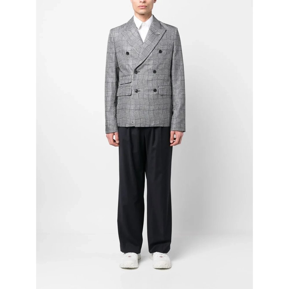 Checked double-breasted blazer 2