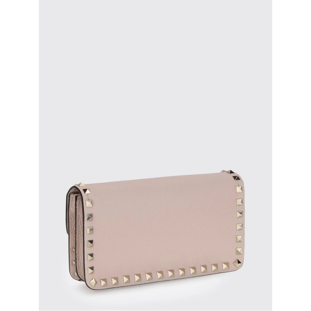 Кошелек на цепочке Rockstud Valentino Garavani из зернистой телячьей кожи с шипами 2