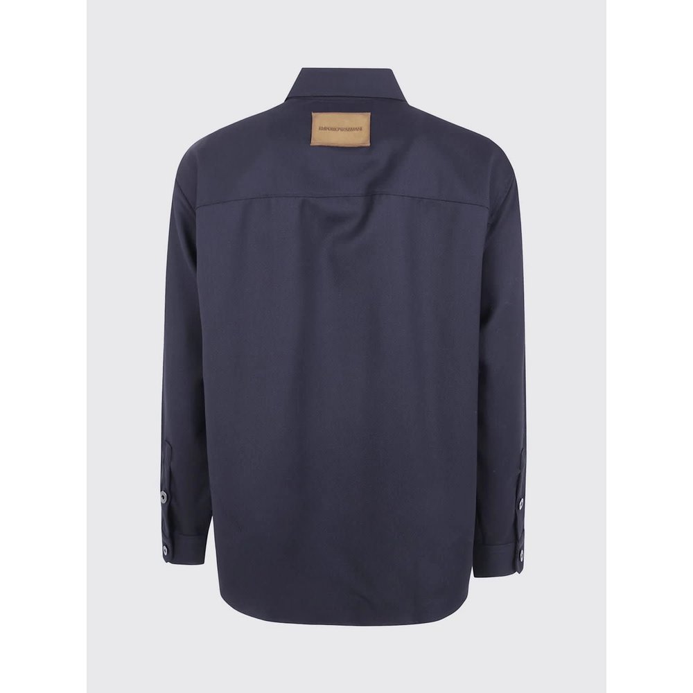 Приталенная рубашка Emporio Armani из хлопка с французским воротником 3