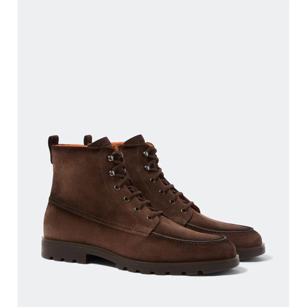 Замшевые ботинки на шнуровке 1