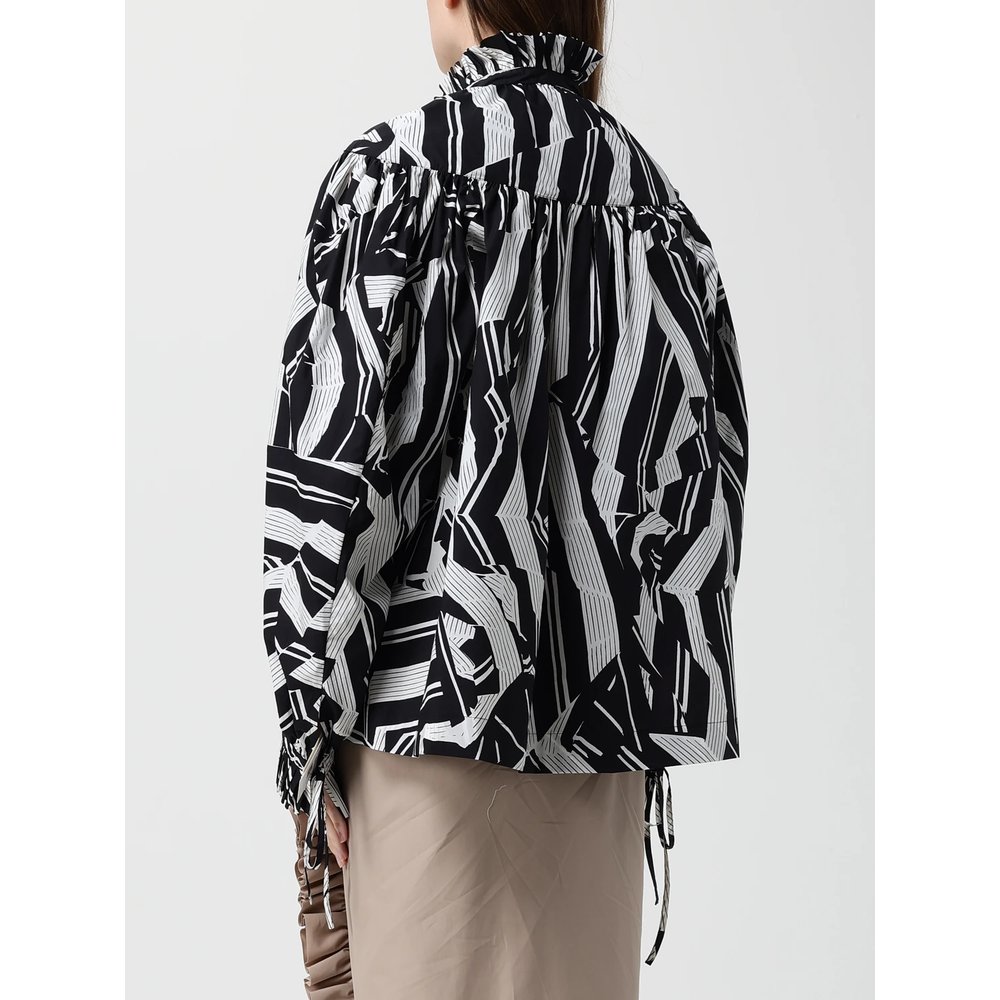 Блуза Dries Van Noten из хлопка с принтом 3