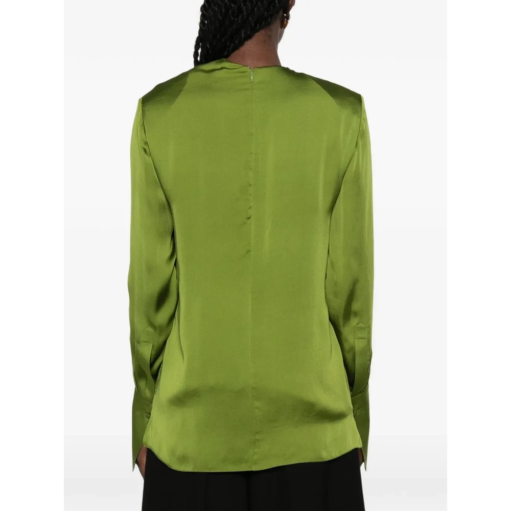 Блузка с драпированным воротником 4