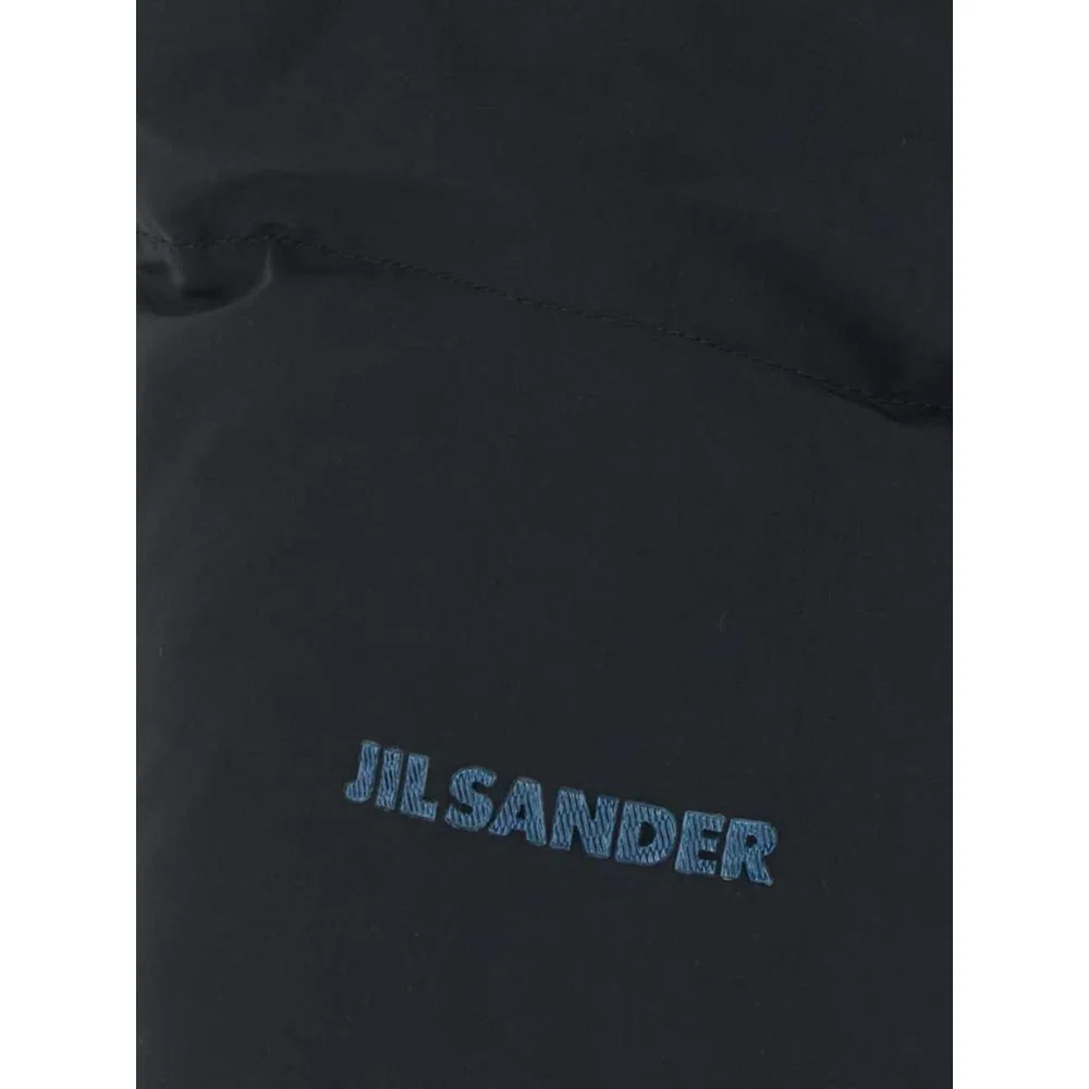Короткий стеганый пуховик Jil Sander из нейлона с высоким воротником 4