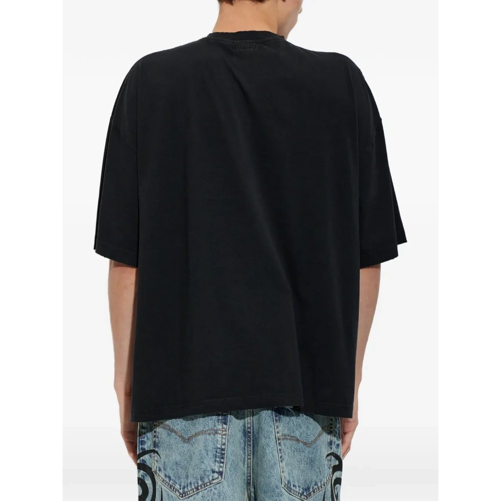 Футболка "Washed Black" свободного кроя с нецензурной лексикой 4