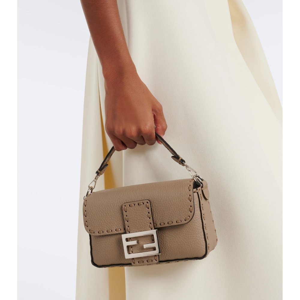 Сумка-багет Fendi Mini из кожи с верхней ручкой 7