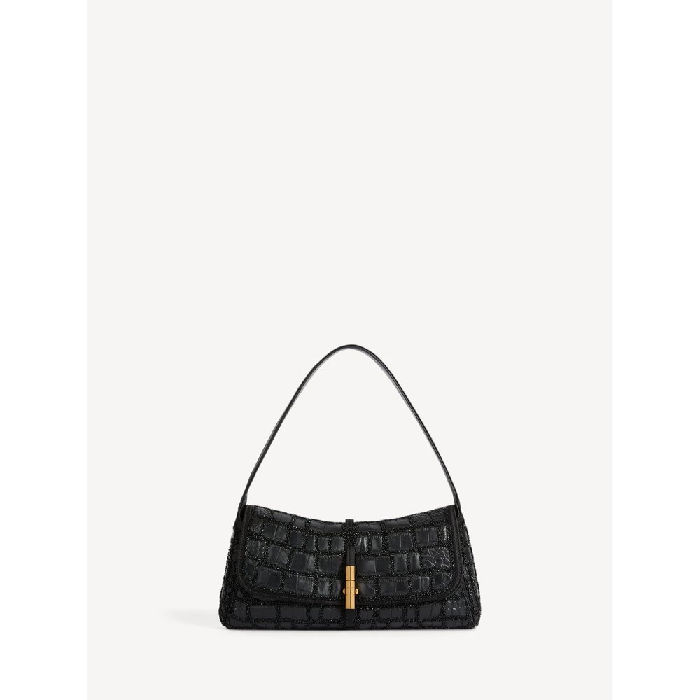 Сумка BALMAIN METROPOLIS из кожи с эффектом крокодила и вышивкой. 1