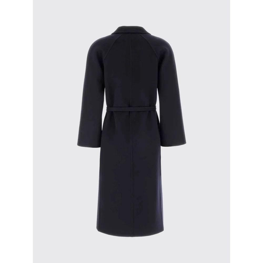 Длинное шерстяное пальто Jil Sander с поясом и спущенными плечами 3