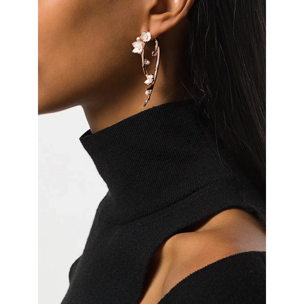 Cherry Blossom diamond Hook earrings 2