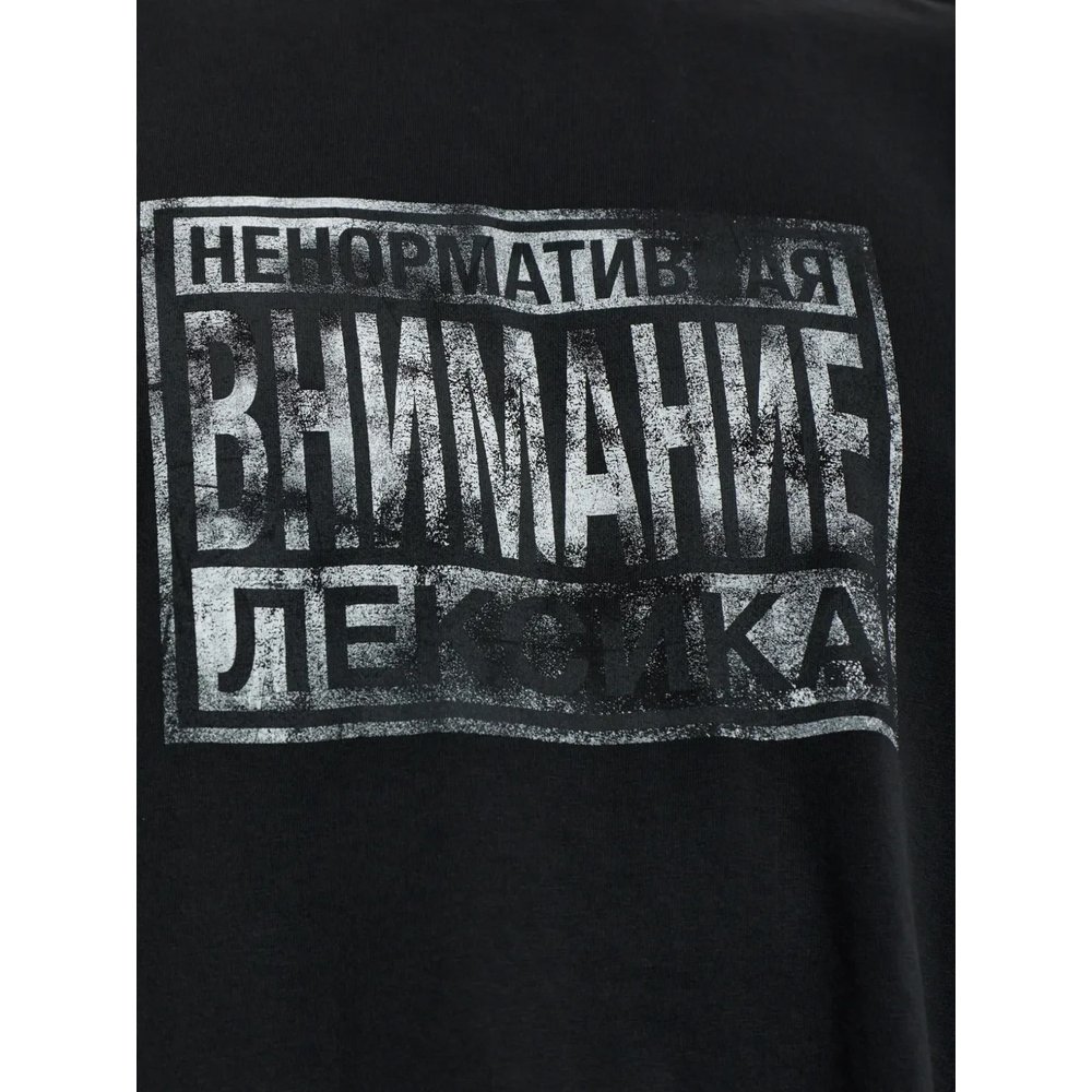Футболка "Washed Black" свободного кроя с нецензурной лексикой 5