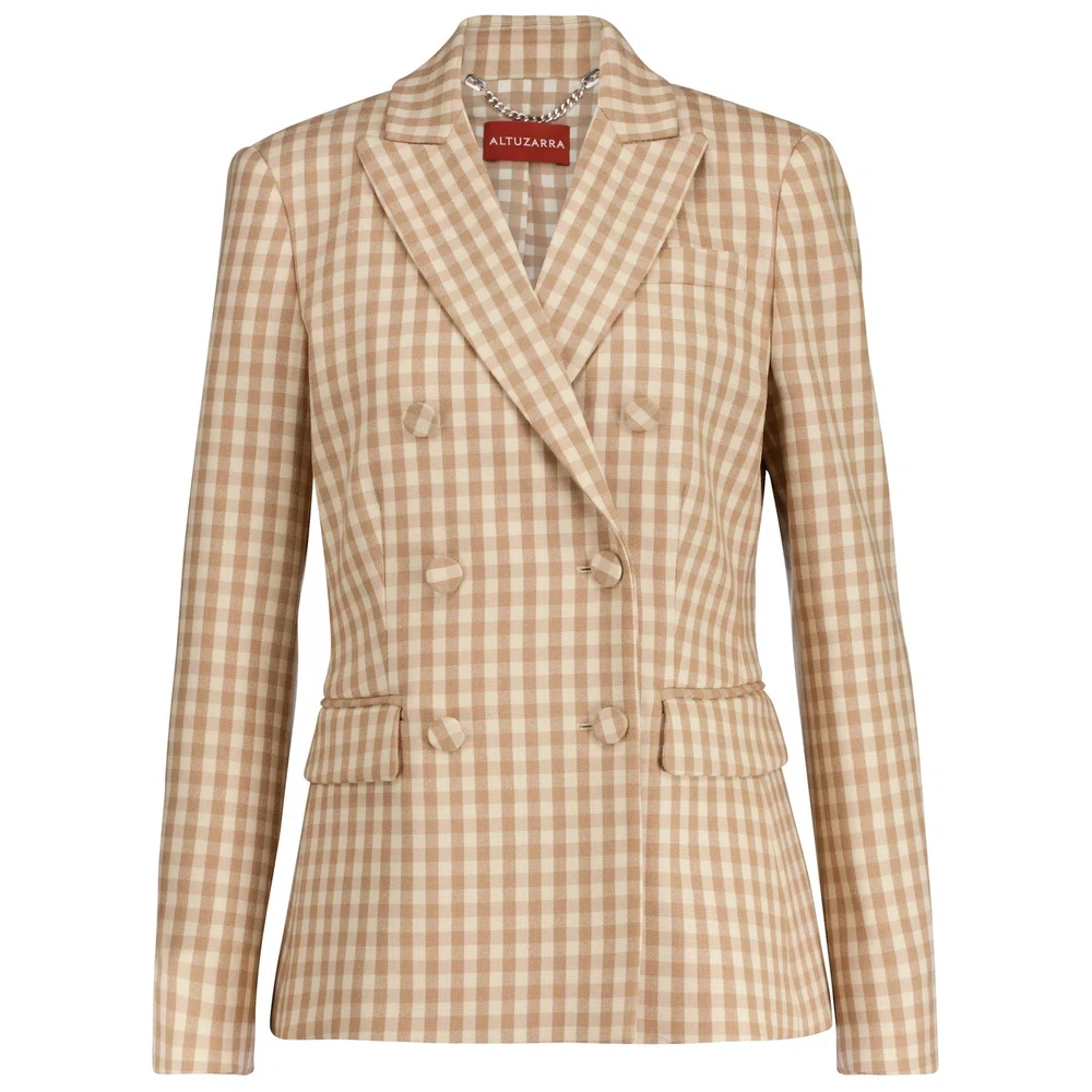 Beatrix gingham wool-blend blazer 1