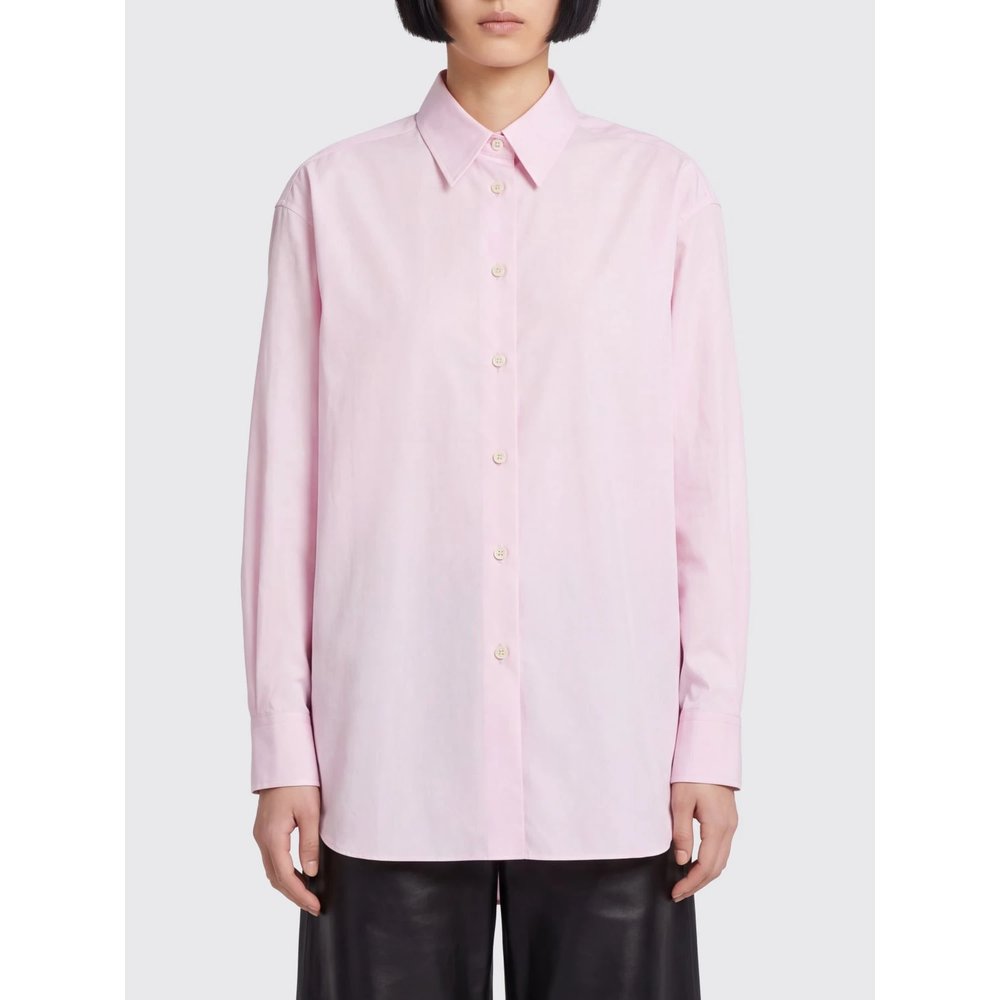Хлопковая рубашка свободного кроя с классическим воротником JIL SANDER 1