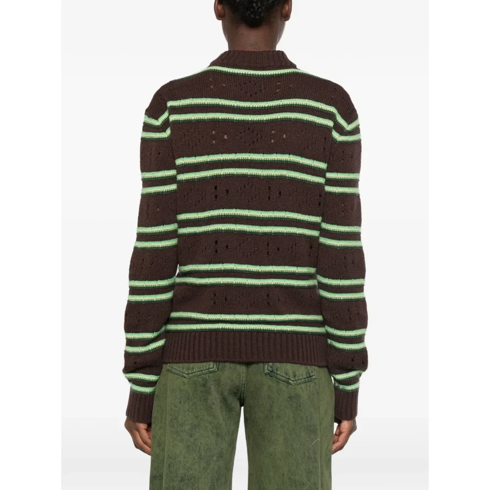 полосатый свитер с эффектом потертости 4
