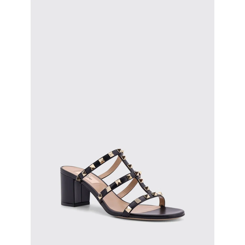 Кожаные мюли Rockstud от Valentino Garavani с заклепками и средним каблуком 2