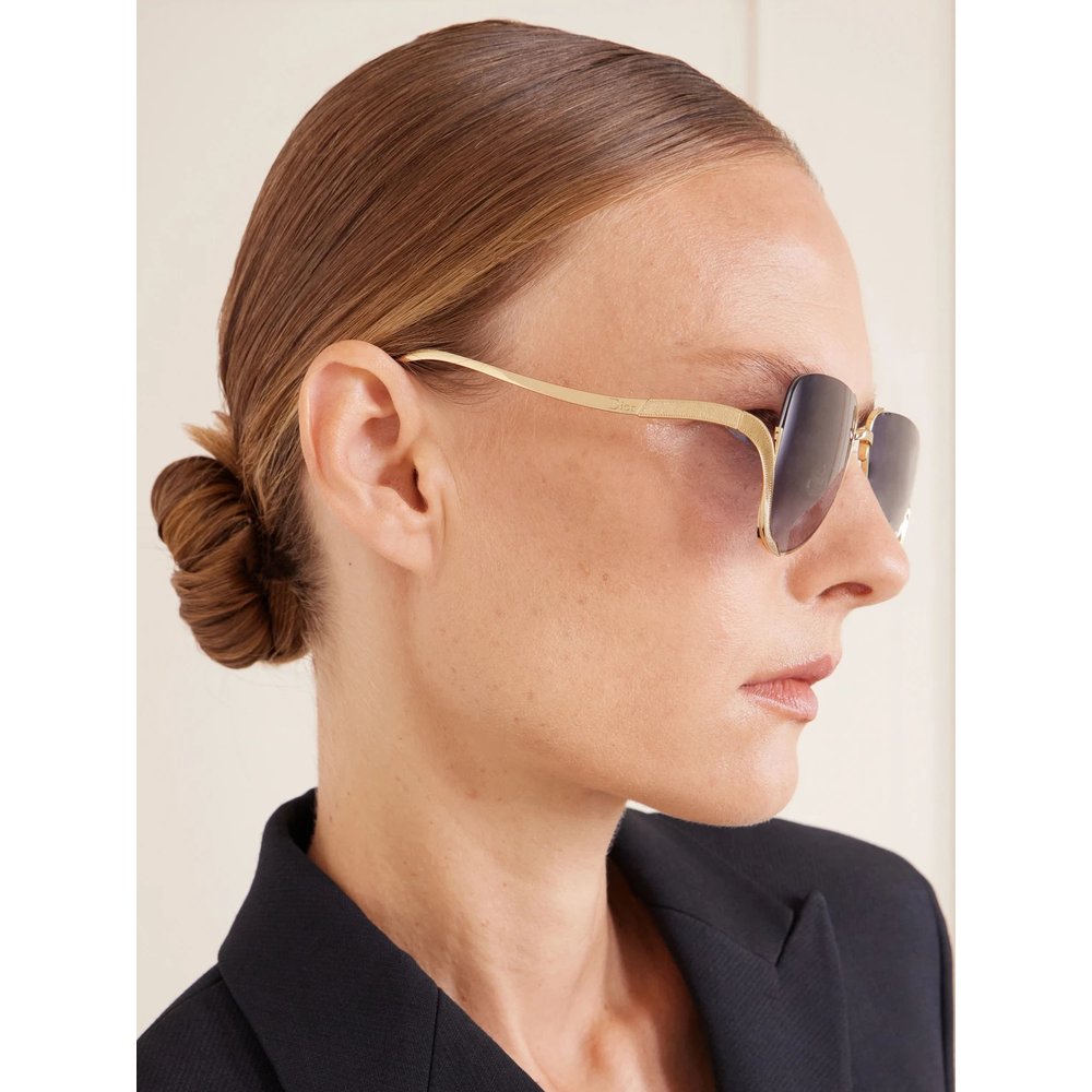 Dior Bow A2U солнцезащитные очки-авиаторы золотого цвета 5