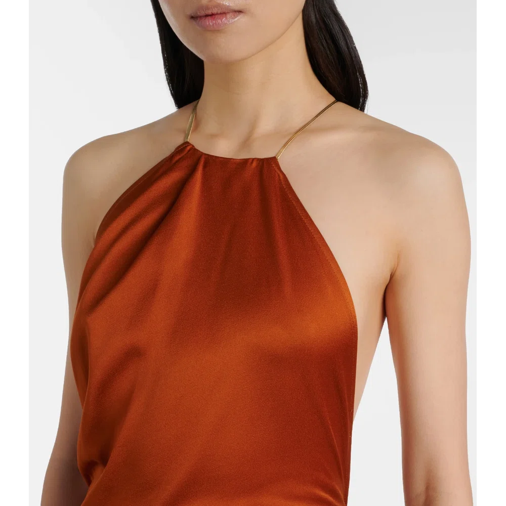 Draped satin gown 4