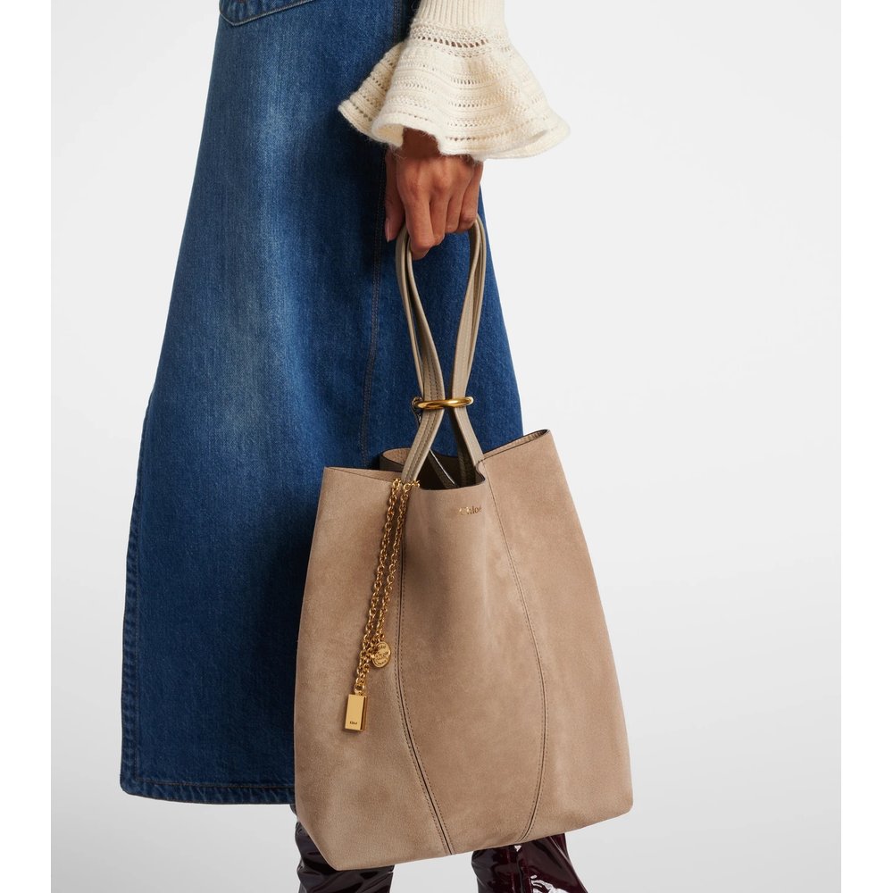 Chloé Spin Medium suede tote bag 7