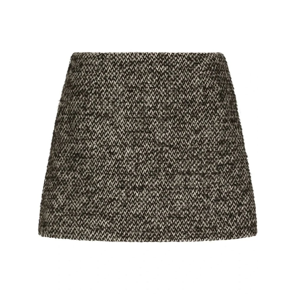 Твидовая мини-юбка в мелкую точку 1