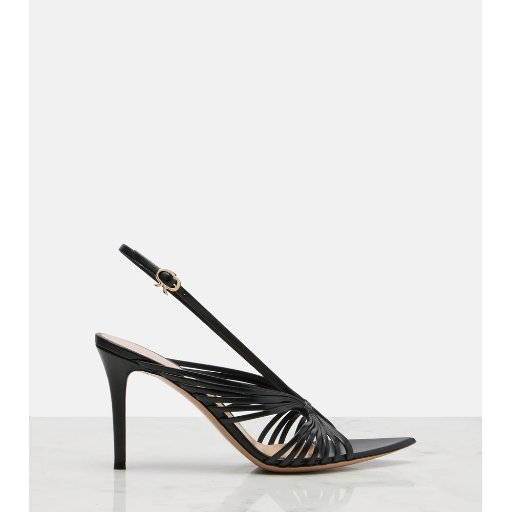 Leather slingback sandals 5