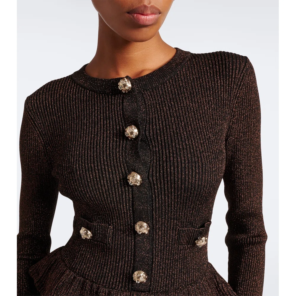 Мини-платье из люрекса Peplum 3