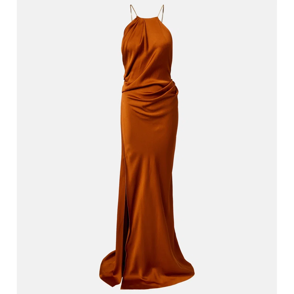 Draped satin gown 1