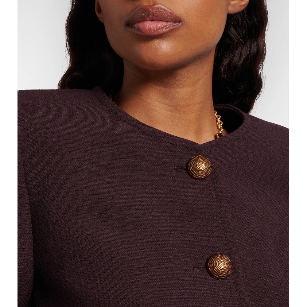 Cropped virgin wool crêpe jacket 4
