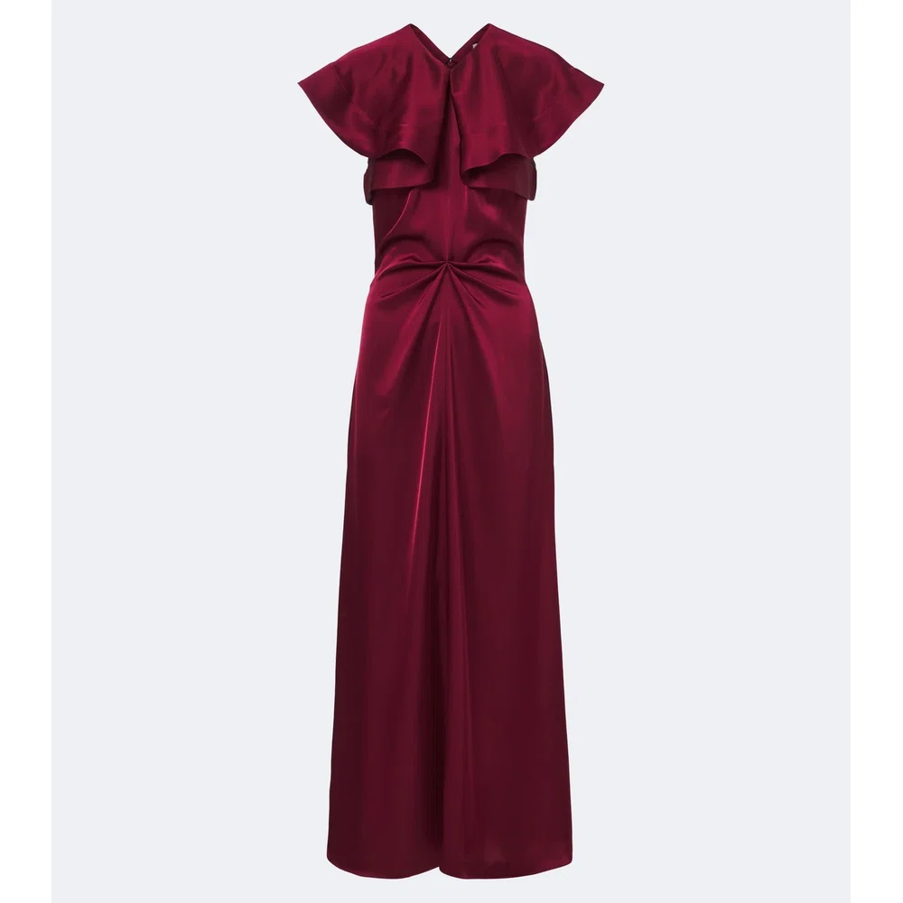 Alix gathered satin maxi dress 1