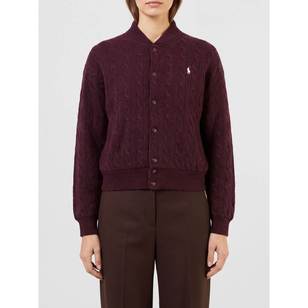 Кардиган Polo Ralph Lauren из шерсти и кашемира с воротником-бомбер и свободной посадкой 1