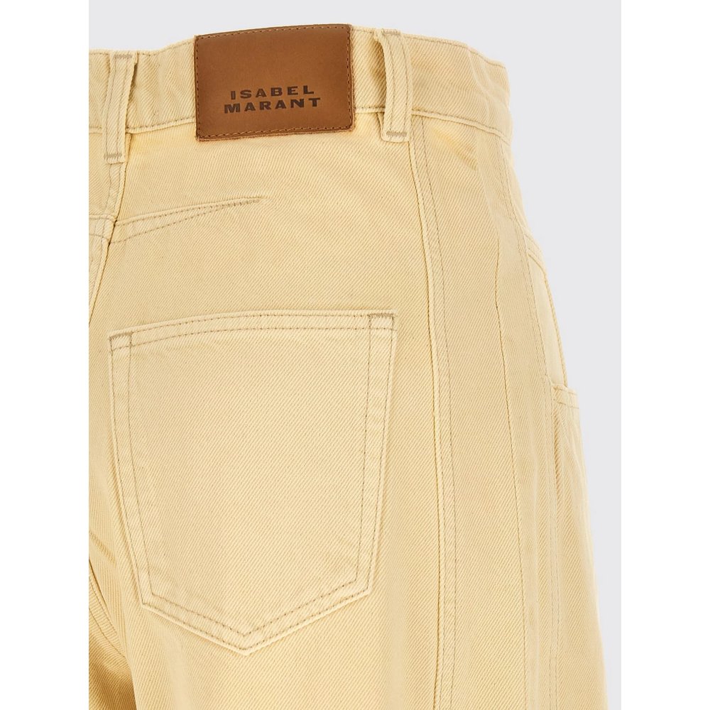 Джинсы Isabel Marant Lisha с высокой талией и широкими штанинами из хлопкового денима 4