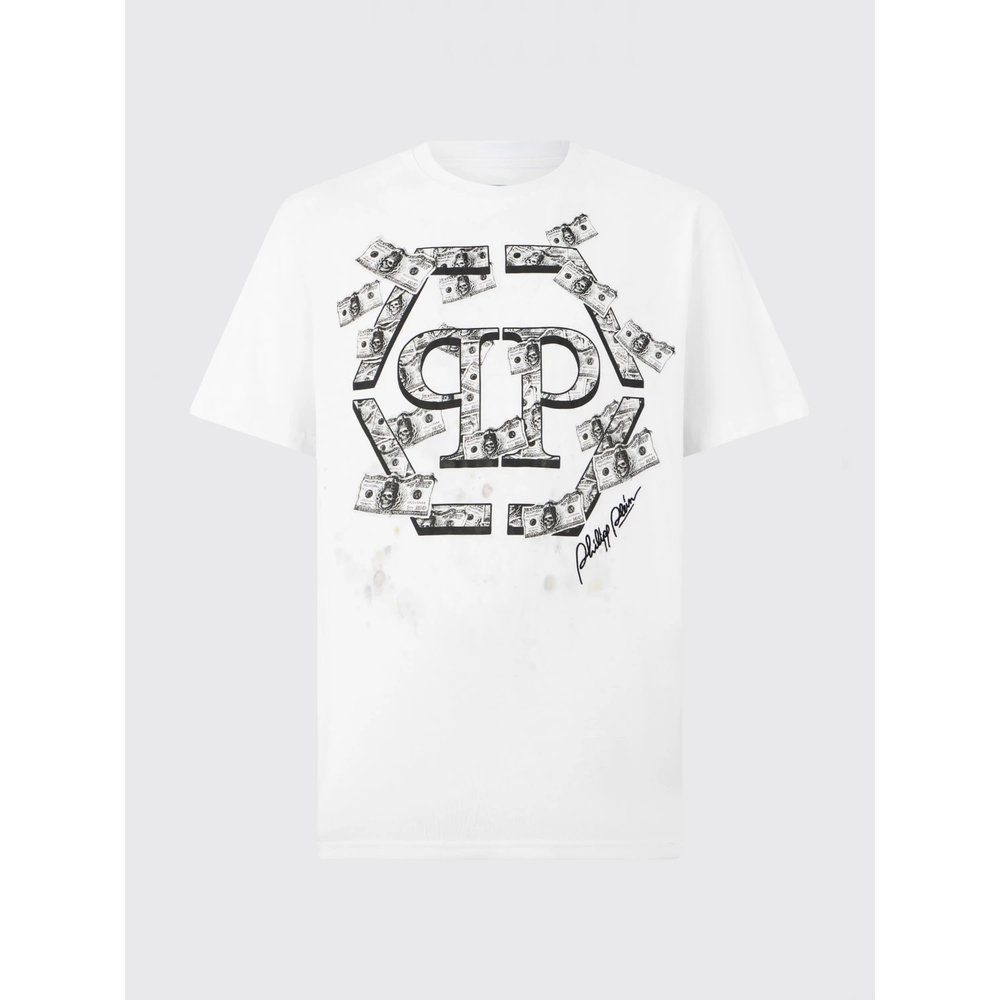 PHILIPP PLEIN Хлопковая футболка с графическим принтом и контрастным логотипом 4