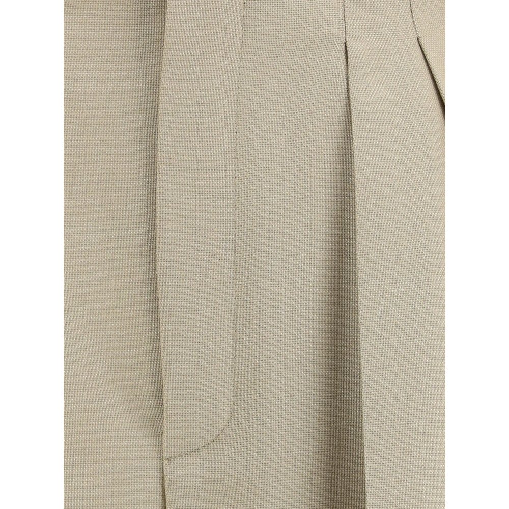 Брюки Saint Laurent из шерсти и шелка 4