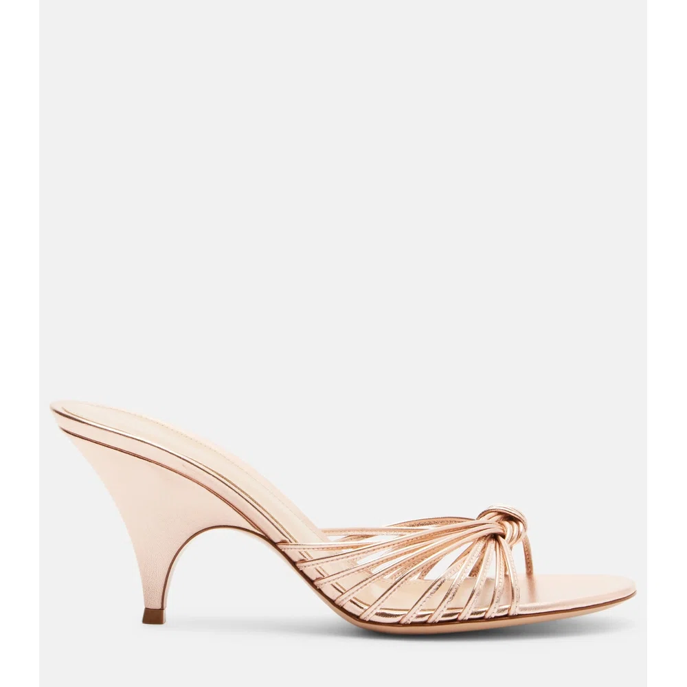 Sofia metallic leather mules 5