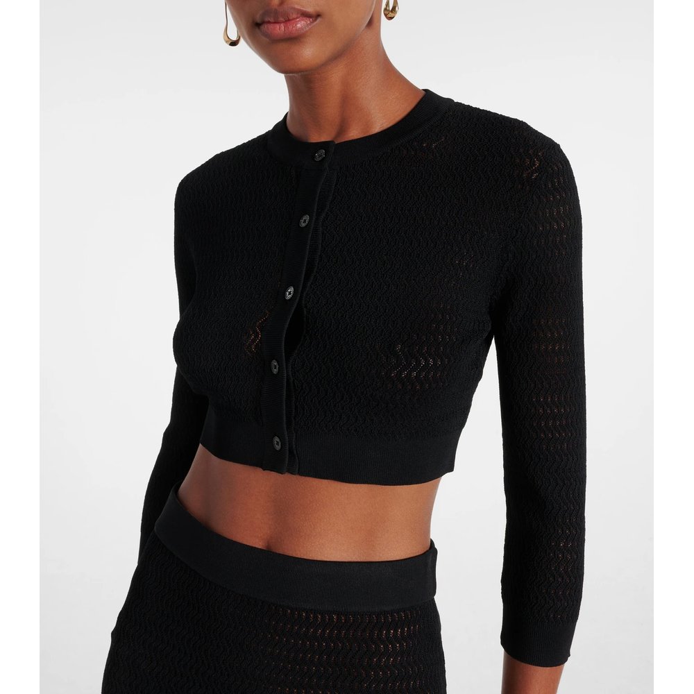 Pointelle cropped cardigan 4